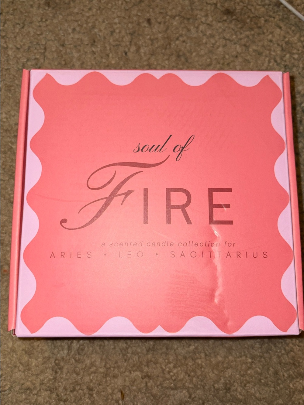Soul of Fire Scented Candle Box - Coral Pink